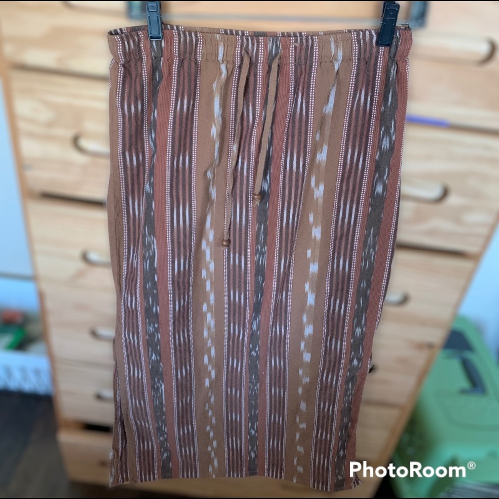 White Stag Ethnic Print Long Skirt Earth Tones Neutral Colors